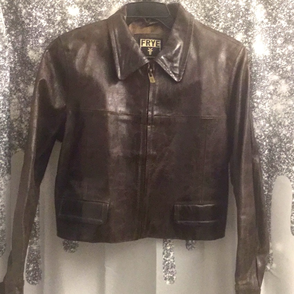 100% Authentic Vintage Leather Jacket By FRYE